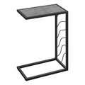 Daphnes Dinnette 25 in. Metal Stone-Look Accent Table, Grey & Black DA2618238